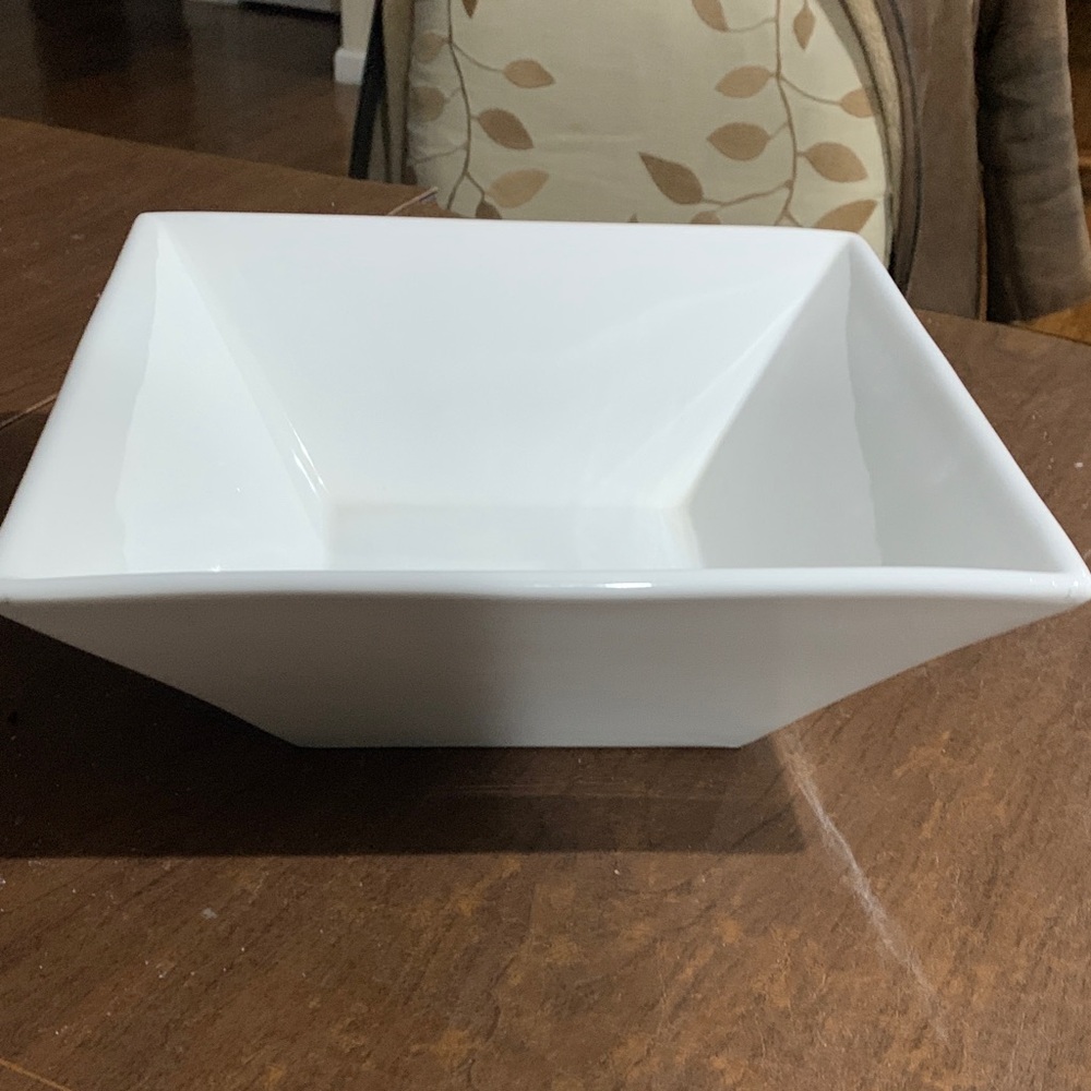 White Square Ceramic Serving Bowl - Classic Home Dining